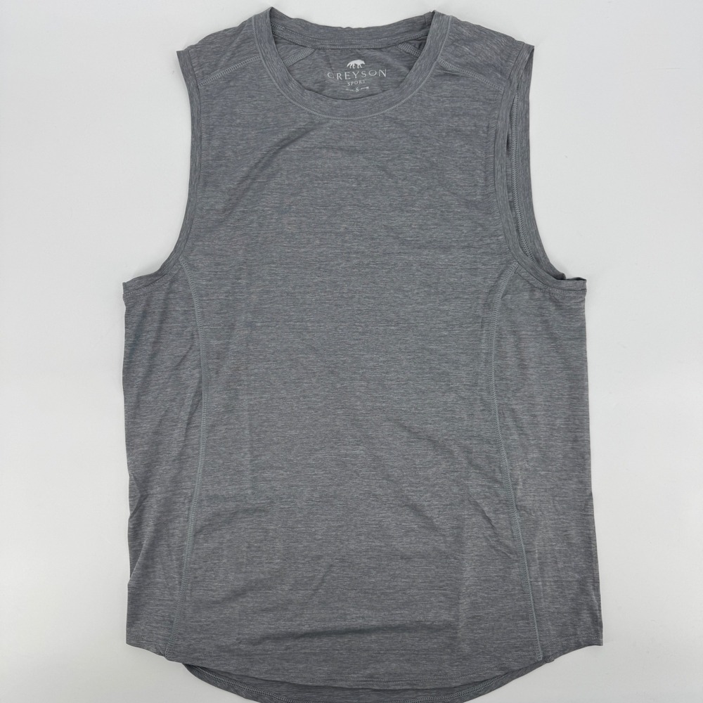 Greyson Sport Mens Brrr Cooling Sleeveless Training Tee Gray Small Workout